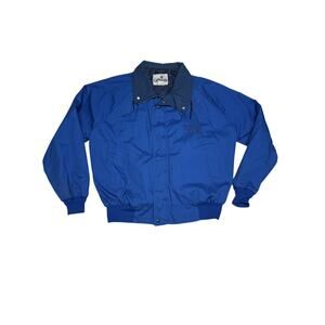 Vintage California Mens XL Blue Bomber Jacket Snap Zip Windbreaker Retro